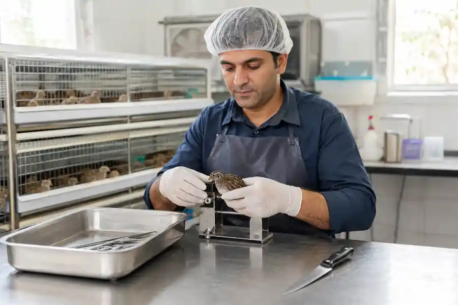 ذبح دستی بلدرچین