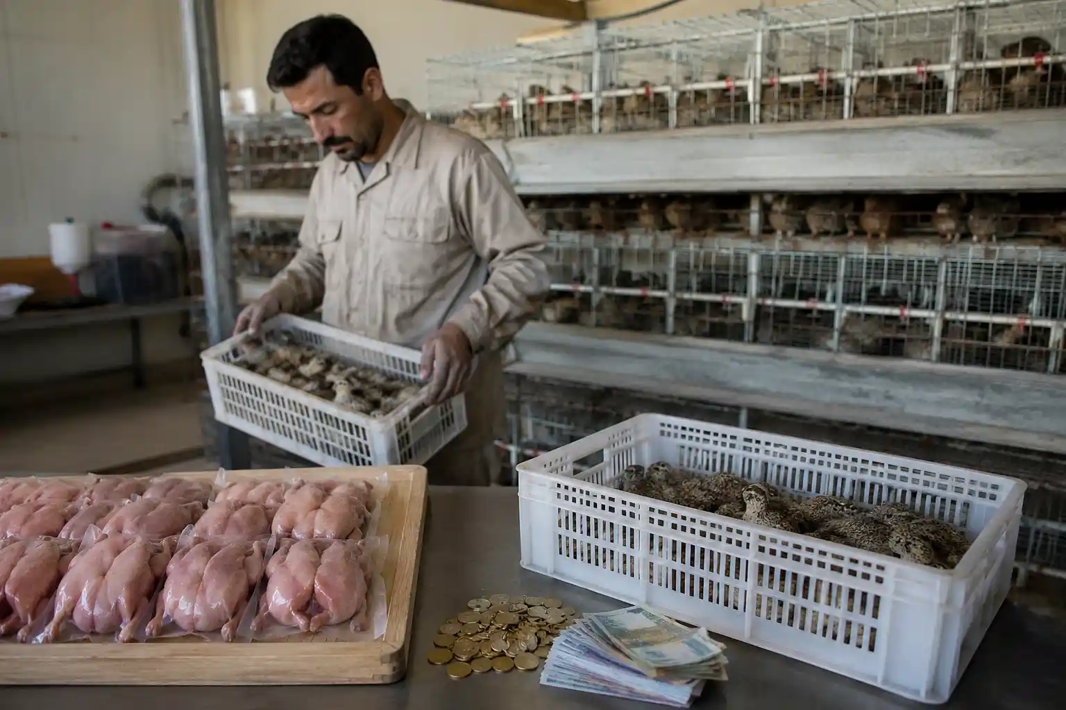 درآمد پرورش بلدرچین گوشتی