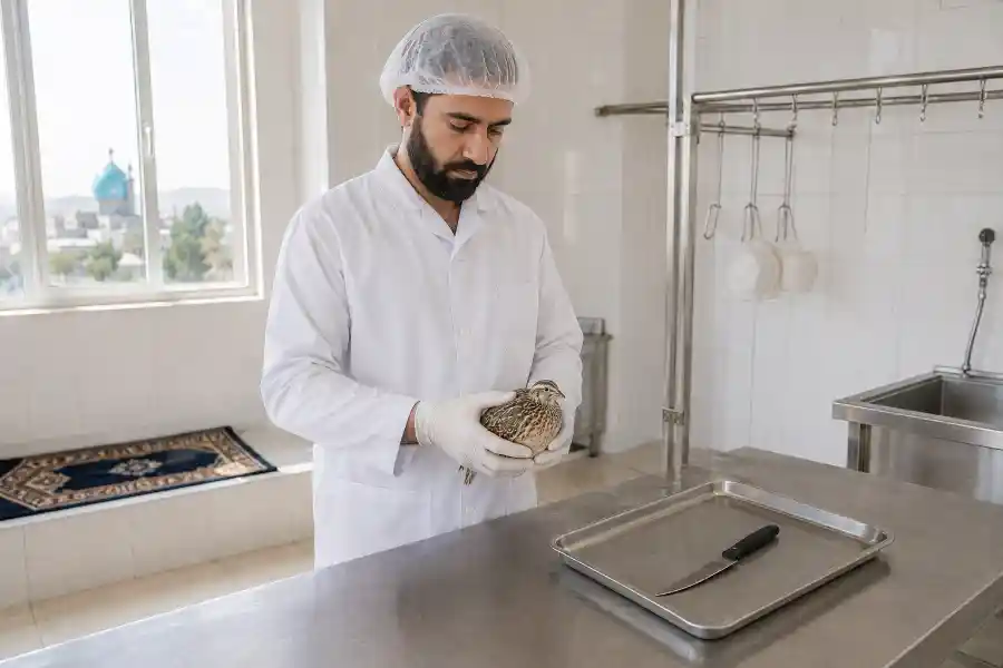 ذبح حلال بلدرچین